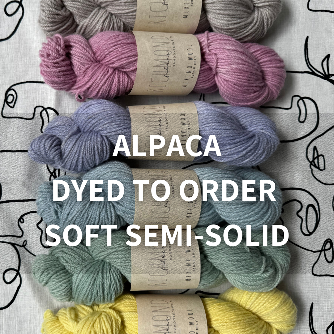 Dyed to order alpaca yarn | Semi-solid | Soft colours