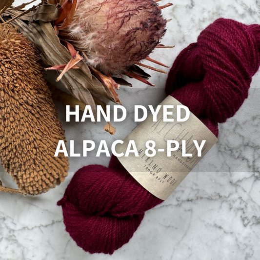 Hand-dyed Alpaca Yarn | Semi-Solid | 8-ply| Dyed to Order